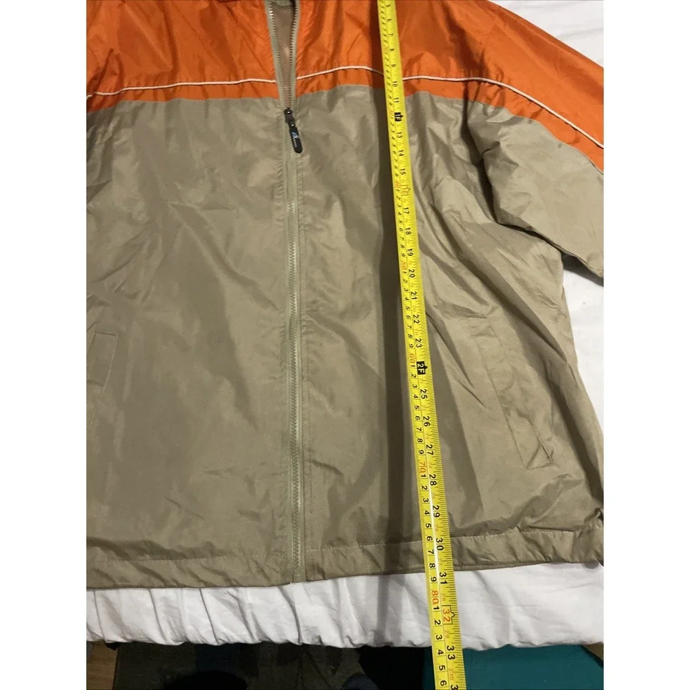 i5 Apparel men's Water 2 tone Orange & Beige Windbreaker Raincoat Sz Xxl